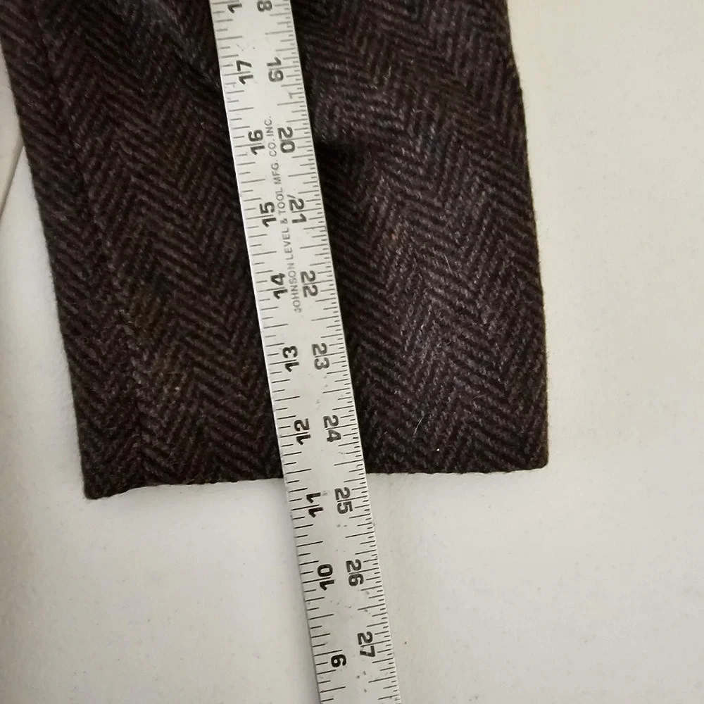 Vintage WFF by Farah Blazer Mens 46R‎ Brown Herringbone Wool Sport Coat USA 90s